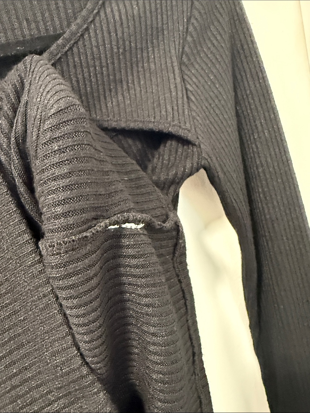 Rock Rose Couture | Black Ribbed Long-Sleeve Top with Silver O-Ring - Picture 5 of 6
